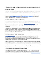 robo-advisors in India 2025