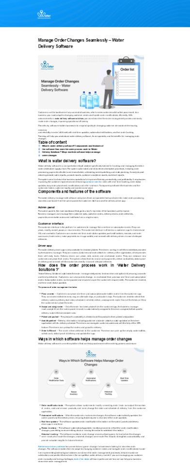 Manage Order Changes Seamlessly – Water Delivery Software