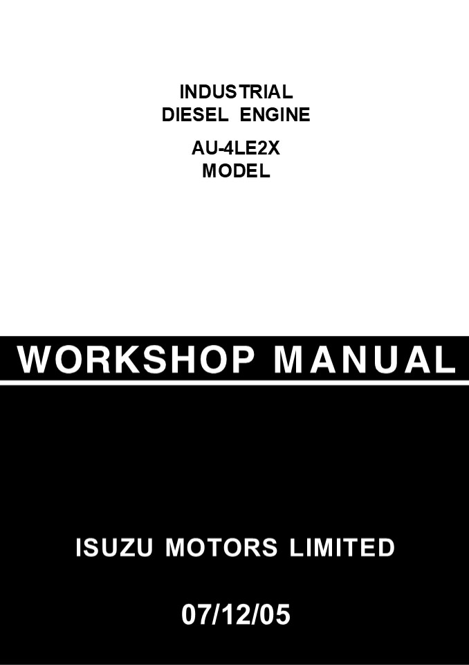 Isuzu AU-4LE2X Diesel Engine Service Repair Manual Instant Download