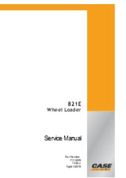 CASE 821E Wheel Loader Service Repair Manual Instant Download