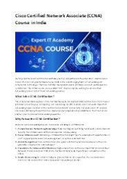 Cisco Certified Network Associate (CCNA) Course in India