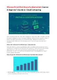 Microsoft Azure Fundamentals Certification
