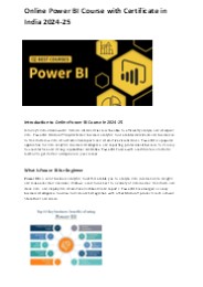 Online Power BI Course