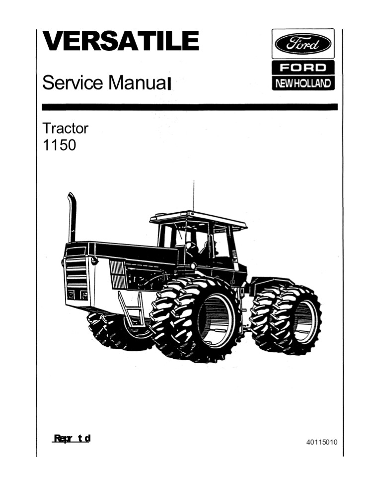Ford Versatile 1150 Tractor Service Repair Manual Instant Download