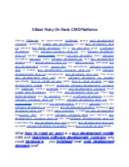 5 Best Ruby On Rails CMS Platforms