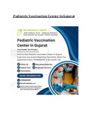 Pediatric Vaccination Center In Gujarat