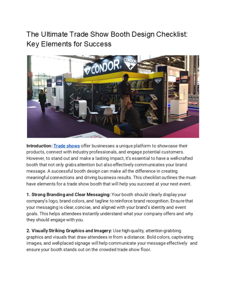 The Ultimate Trade Show Booth Design Checklist: Key Elements for ...