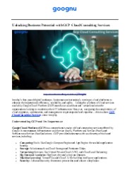 Gcp Cloud Consulting Services | Goognu