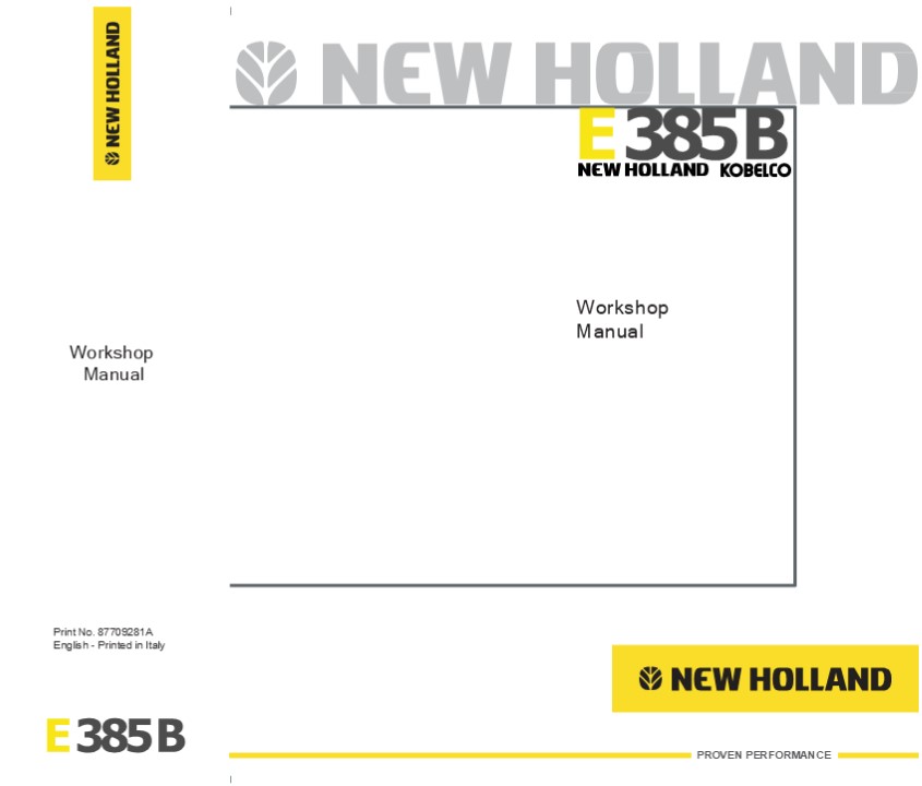 NEW HOLLAND KOBELCO E385B CRAWLER EXCAVATOR Service Repair Manual Instant Download