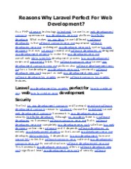 Reasons Why Laravel Perfect For Web Development?