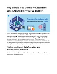 Transforming Financial Planning with Automated Data Analytics