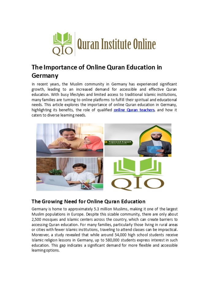 The Importance of Online Quran Education in Germany