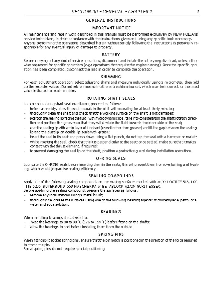 New Holland TN75 Tractor Service Repair Manual Instant Download