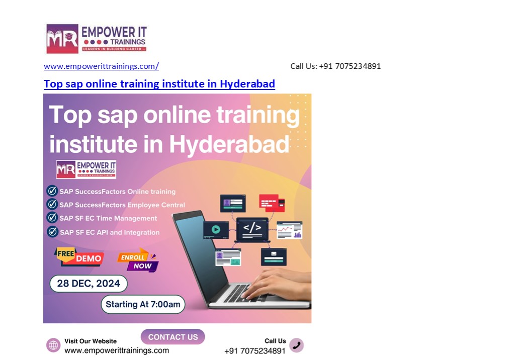 Top sap online training institute in Hyderabad