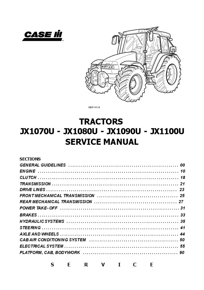 CASE IH JX1070U Tractor Service Repair Manual Instant Download