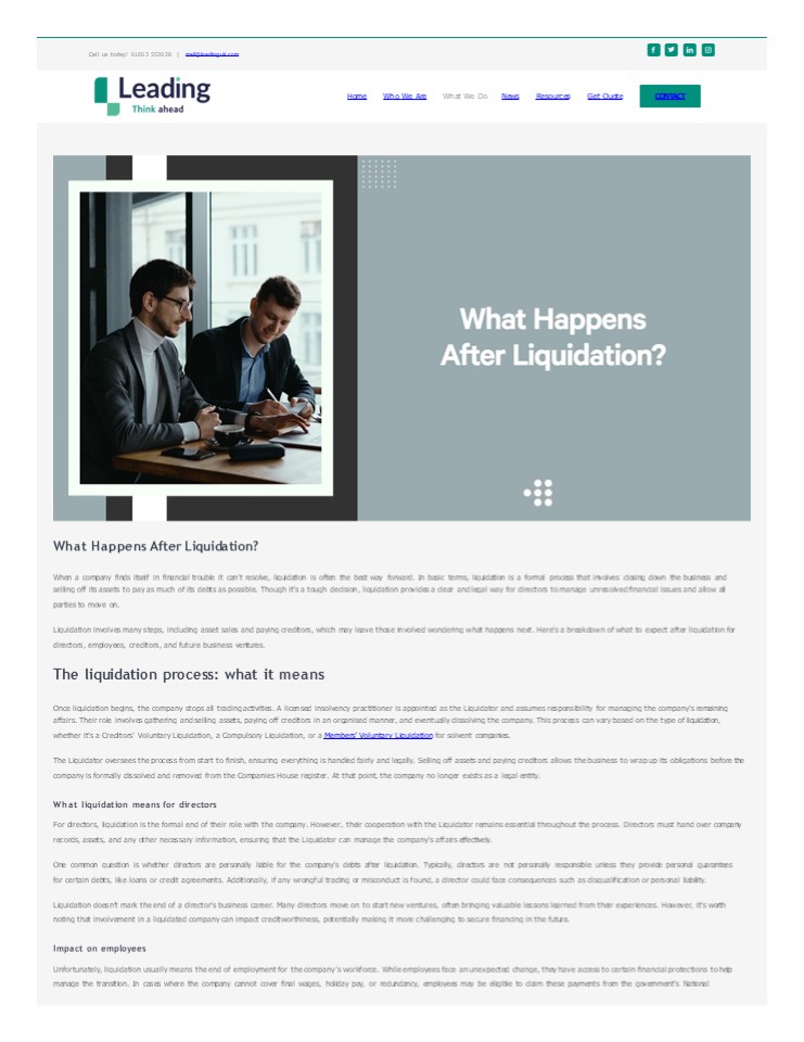 What Happens After Liquidation?