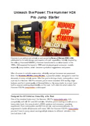 Unleash the Power: The Hummer H24 Pro Jump Starter