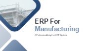 ERP for Manufacturing