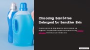 Choosing Scent-Free Detergent for Sensitive Skin
