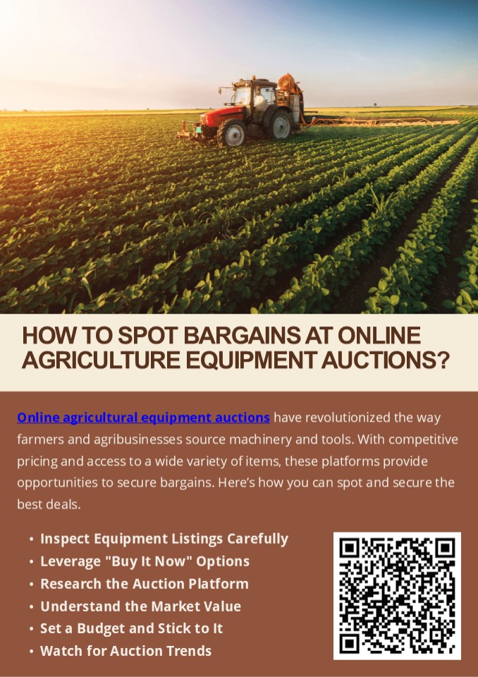 How To Spot Bargains At Online Agriculture Equipment Auctions?