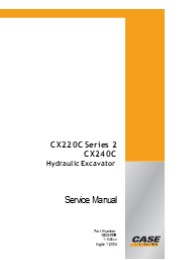 CASE CX240C Hydraulic Excavator Service Repair Manual Instant Download