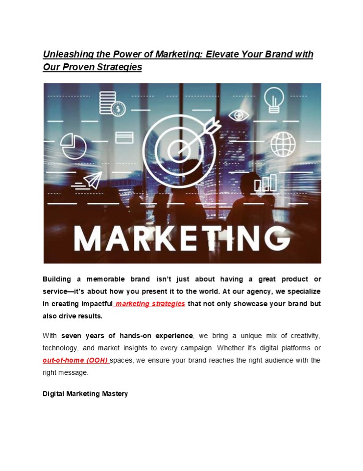 PPT – Unleashing the Power of Marketing: Elevate Your Brand with Our ...