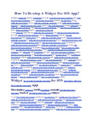 Develop A Widget For iOS App