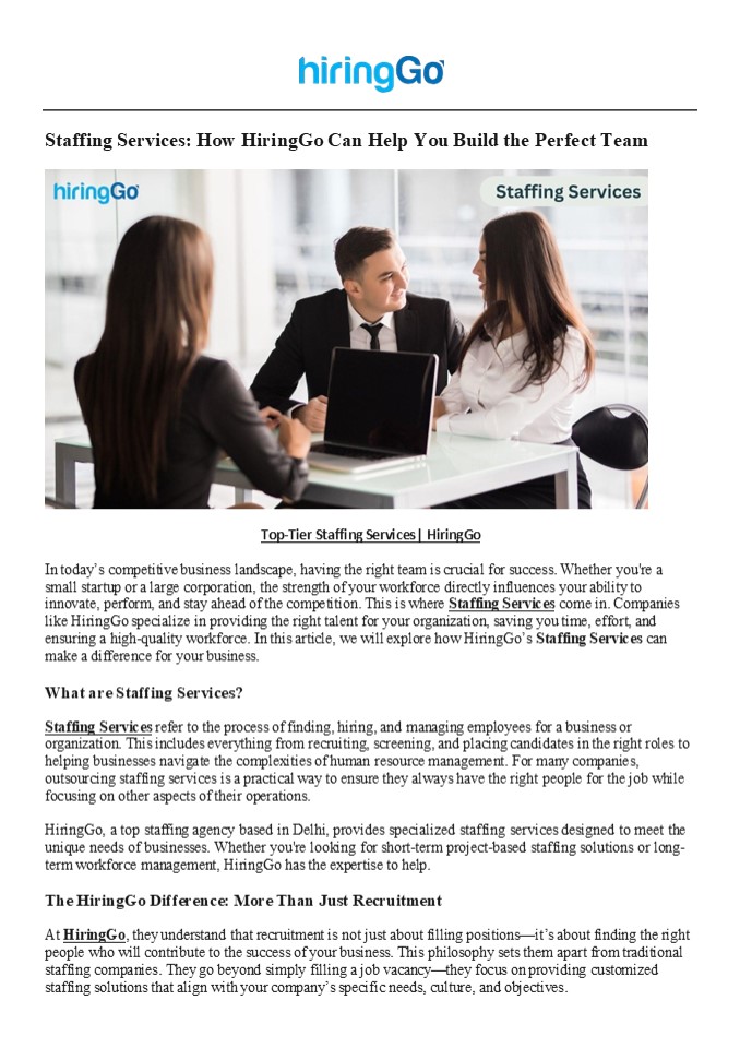 Top-Tier Staffing Services | HiringGo