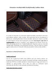 Protection And Style With Family-Friendly Car Floor Mats