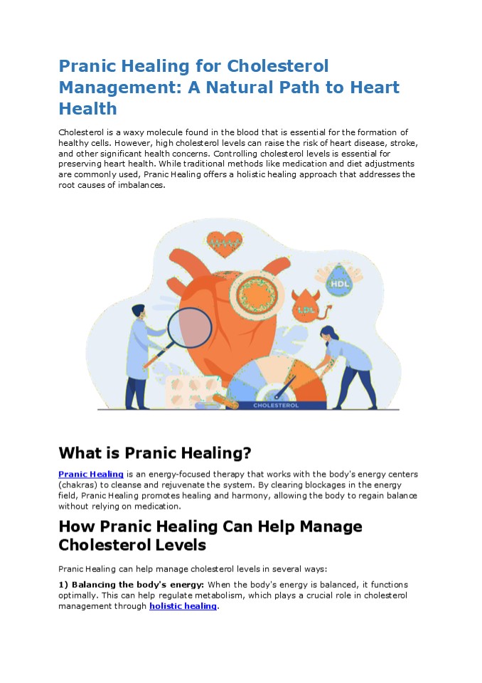 Pranic Healing for Cholesterol Management: A Natural Path to Heart Health