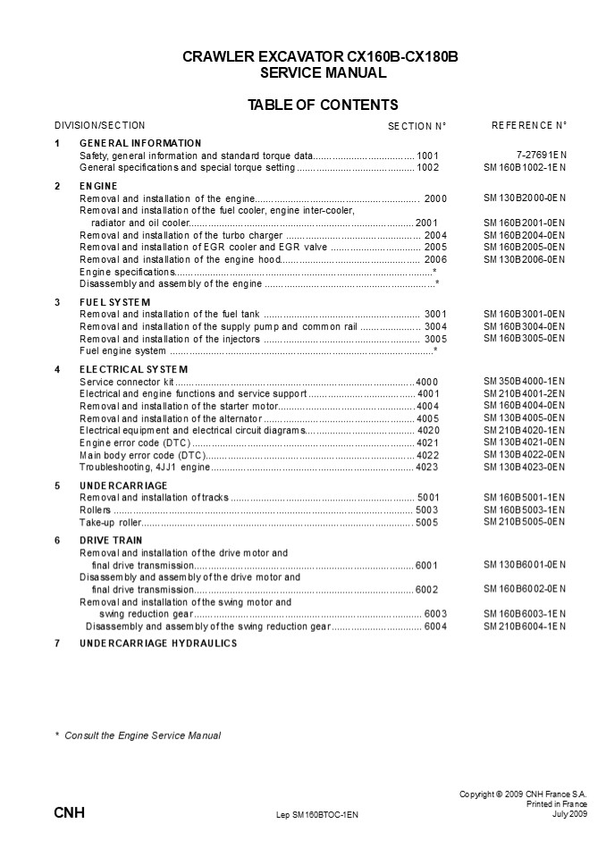 CASE CX180B Crawler Excavator Service Repair Manual Instant Download
