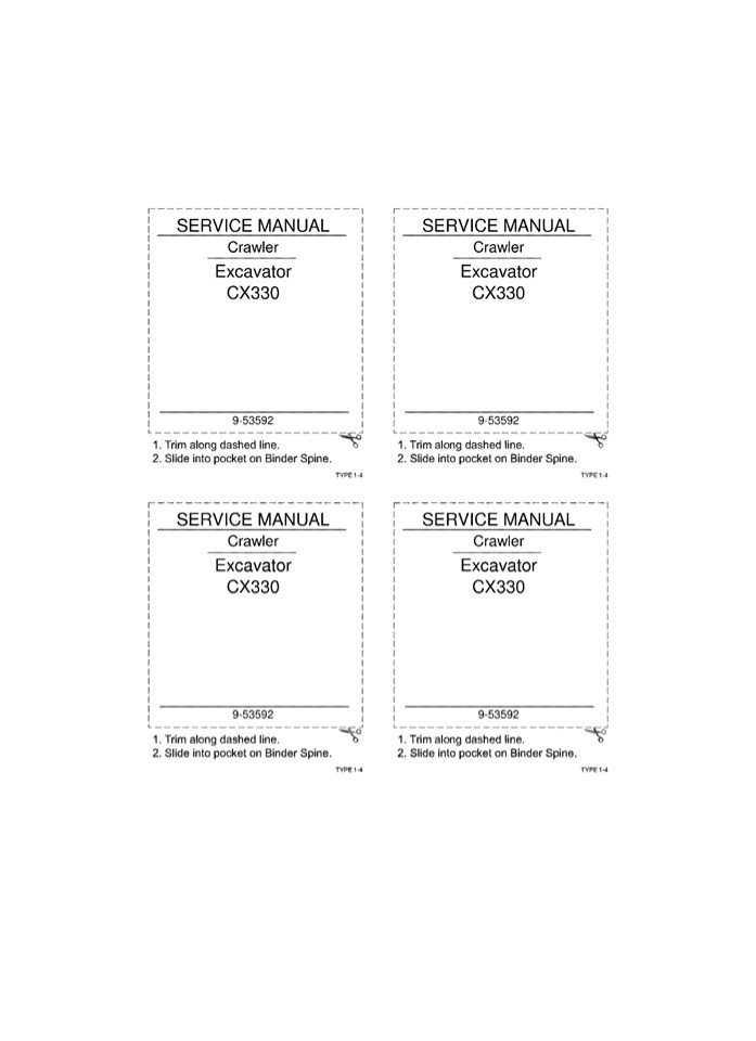 CASE CX330 Crawler Excavator Service Repair Manual Instant Download