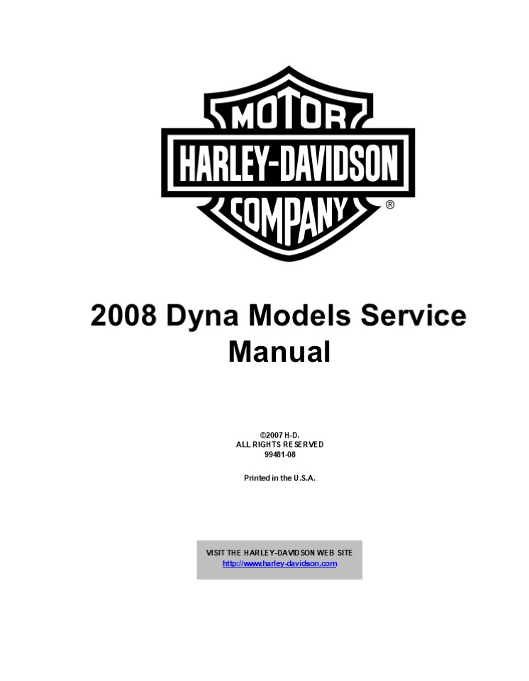 2008 Harley Davidson Dyna Service Repair Manual Instant Download
