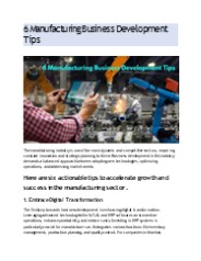 6 Manufacturing Business Development Tips