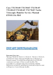 Case TX130-40 Turbo Telescopic Handler Service Manual 87595115A PDF