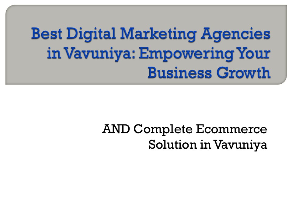 Best Digital Marketing Agencies in Vavuniya: Empowering Your Business Growth