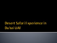 Desert Safari Experience in Dubai UAE
