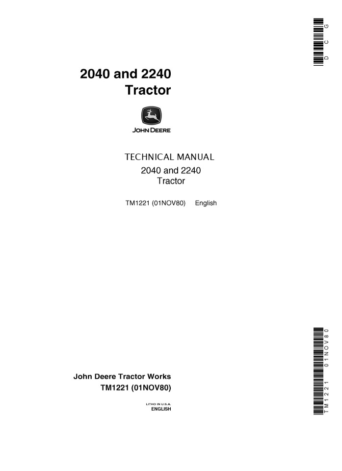 John Deere 2040 Tractor Service Repair Manual Instant Download (tm1221)
