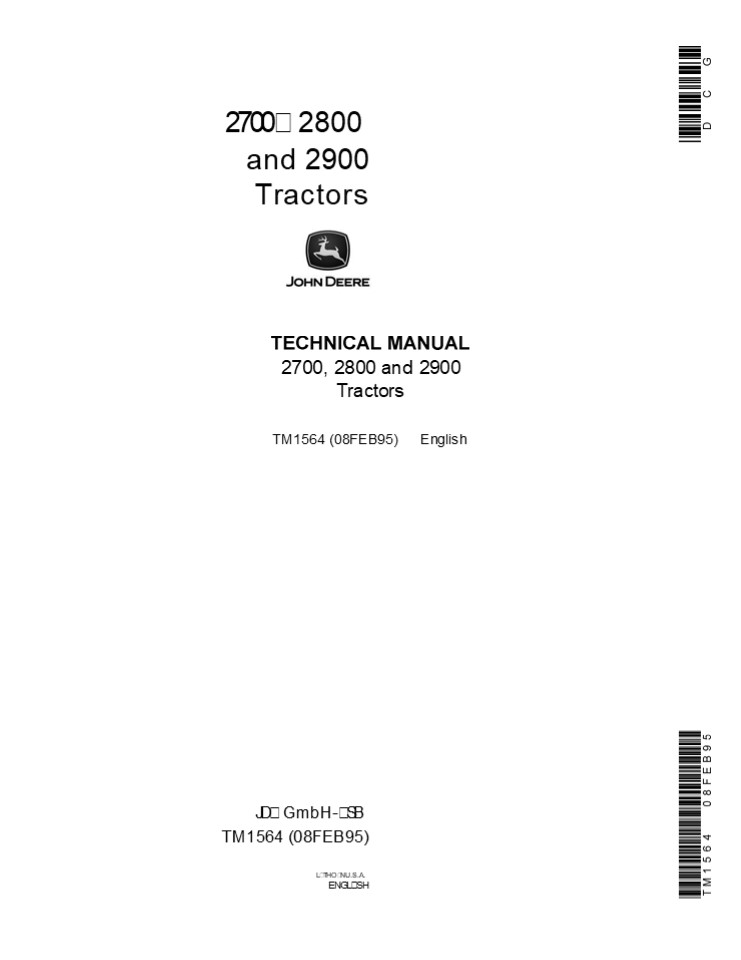 John Deere 2900 Tractor Service Repair Manual Instant Download (tm1564)
