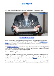 GCP Managed Services | Goognu