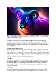 Aries Daily Horoscope and their Personality (1)