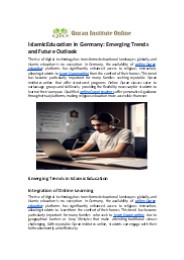 Islamic Education in Germany: Emerging Trends and Future Outlook