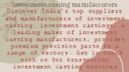 investment casting manufacturers in india