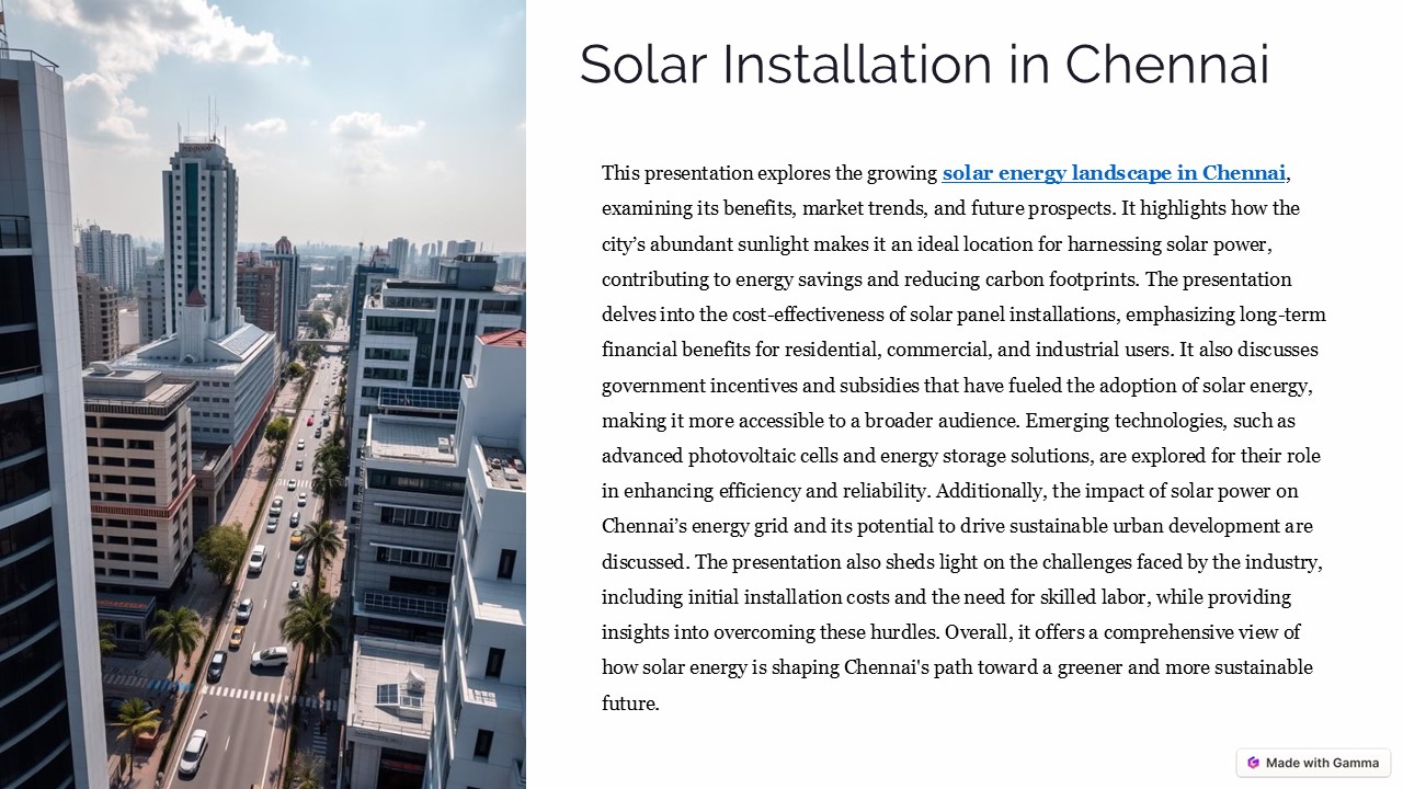 Solar Installation in Chennai