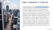 Solar Installation in Chennai