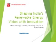 Shaping India’s Renewable Energy Vision With Innovation