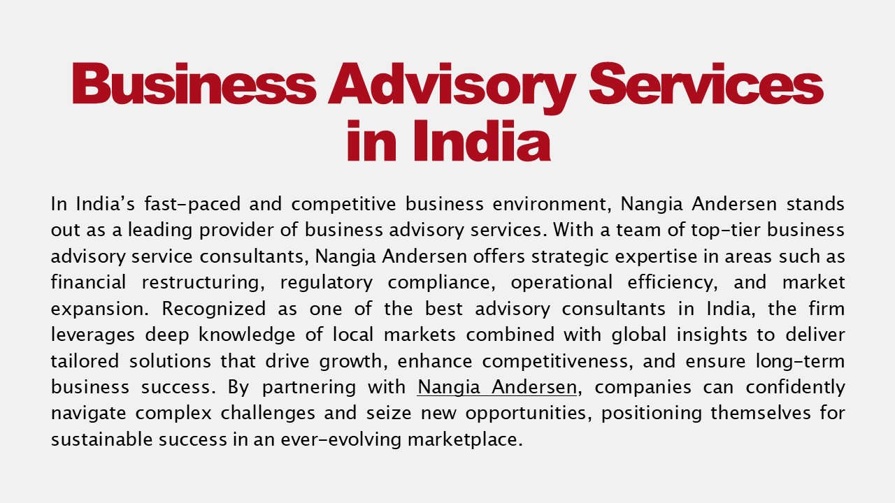 Business Advisory Services in India