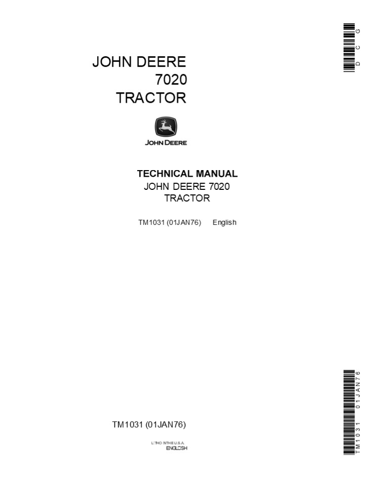 John Deere 7020 Tractor Service Repair Manual Instant Download (tm1031)