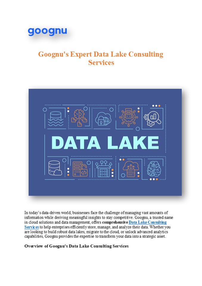 Data Lake Consulting Services - Goognu