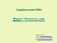 Compliance under OSHA